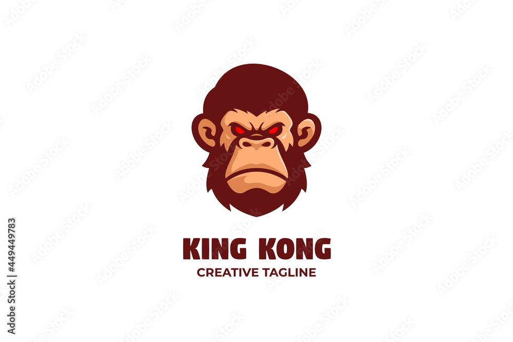 Wild King Kong Mascot Logo Illustration
