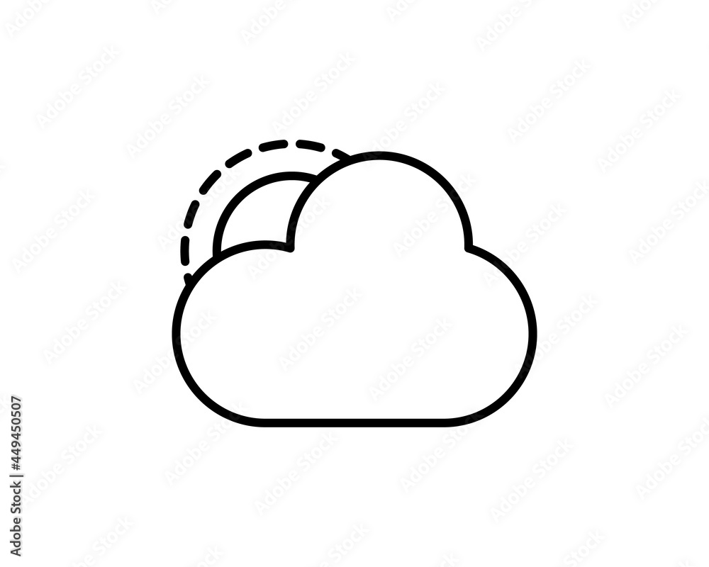 Sun cloud icon vector. Line weather symbol. Trendy flat outline ui sign design. Thin linear graphic pictogram for web site, mobile application. Logo illustration. Eps10. Sun cloud icon vector. Line weather symbol. Trendy flat outline ui sign design. Thin linear graphic pictogram for web site, mobile application. Logo illustration. Eps10.
