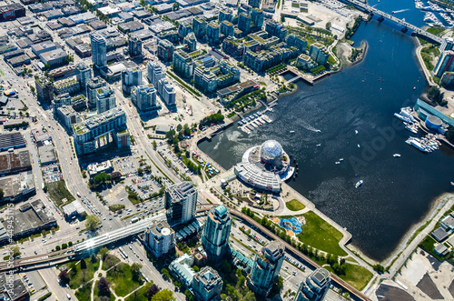 Science World and aerial view of Vancouver, Canada