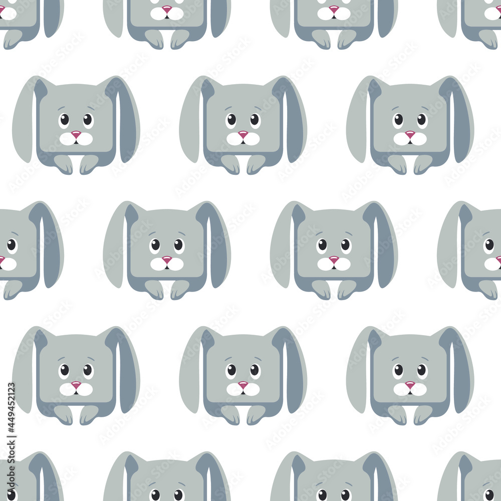 Seamless vector pattern of gray square rabbit Seamless vector pattern of gray square rabbit