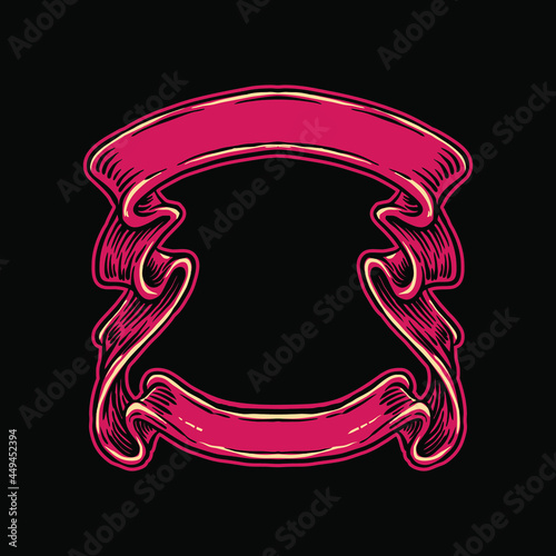 hand drawn banner vector illustration, nice for logo element, design element, patch element, etc.