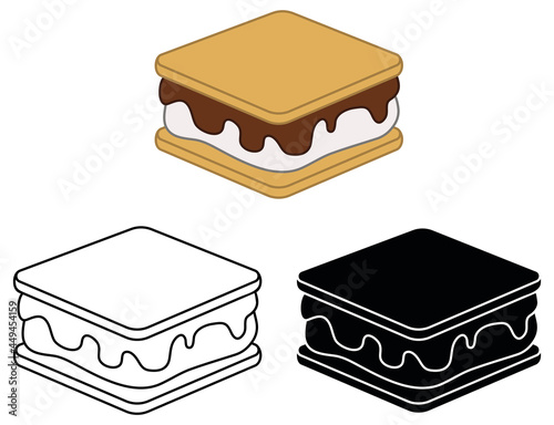 Campfire S'more Clipart Set