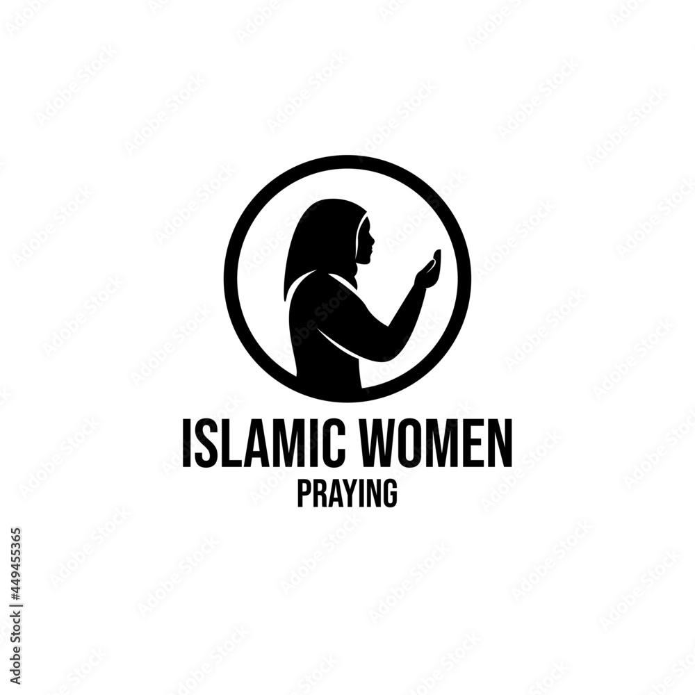 islamic women praying logo icon design modern islamic women praying logo icon design modern