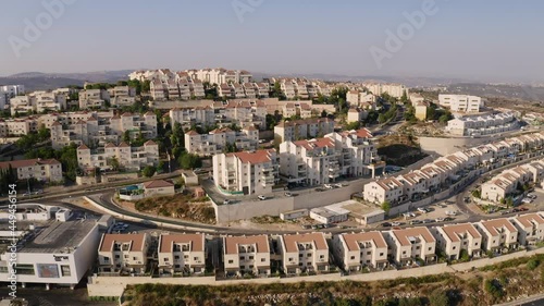 Judea and Samaria West Bank - Ariel settlement, Israel, 4k aerial drone view photo