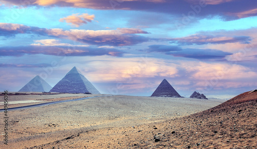 Great Egyptian pyramids in Giza  Egypt