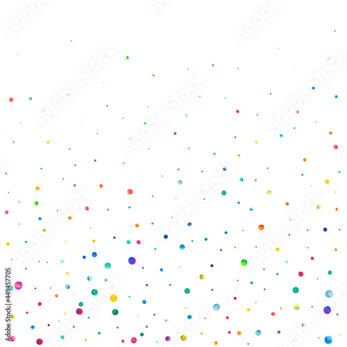 Wallpaper Mural Watercolor confetti on white background. Admirable rainbow colored dots. Happy celebration square colorful bright card. Trending hand painted confetti. Torontodigital.ca