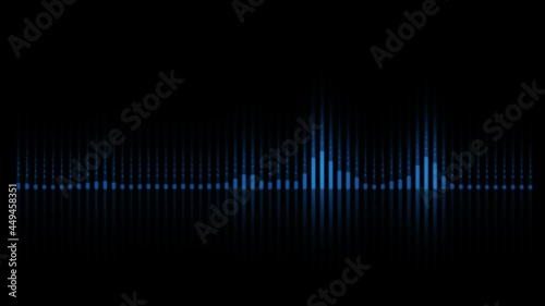 Blue Colored Sound Equalizer Jumping Up And Down Catching Audio Signals photo