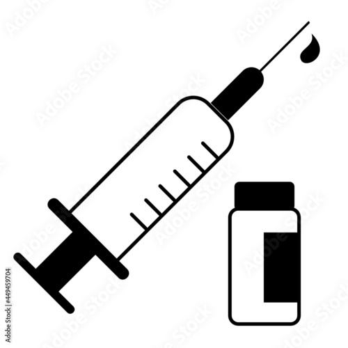 Vaccine icon symbol illustration on white background.