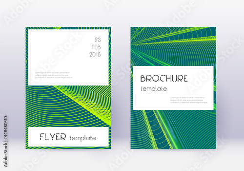 Stylish cover design template set. Green abstract