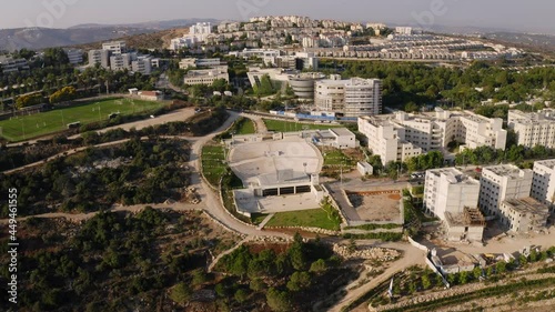 University campus in Ariel, Israel, Samaria - aerial drone view footage photo