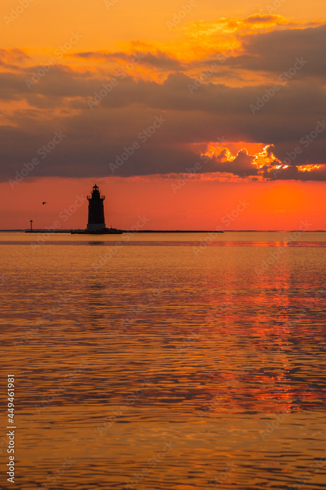 lighthouse during sunset