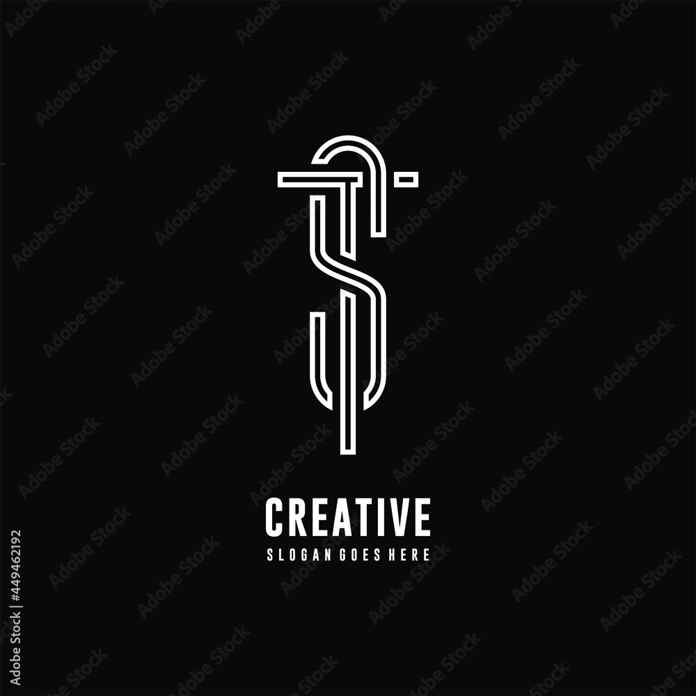 Initial letter ST TS logo vector design template Initial letter ST TS logo vector design template