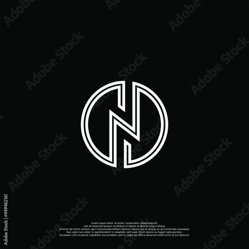 Initial Monogram Letter N Circular logo design 