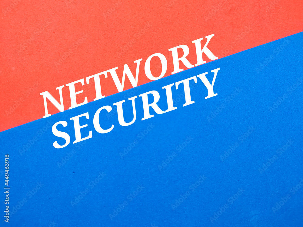 Business concept.Text NETWORK SECURITY writing on red and blue background. Business concept.Text NETWORK SECURITY writing on red and blue background.