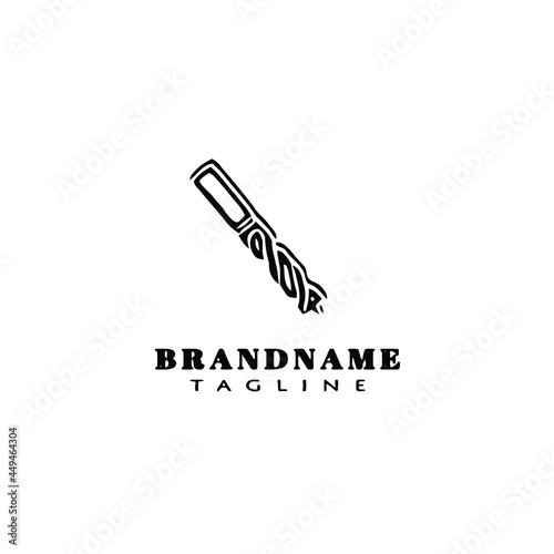 auger cartoon logo black icon template vector illustration