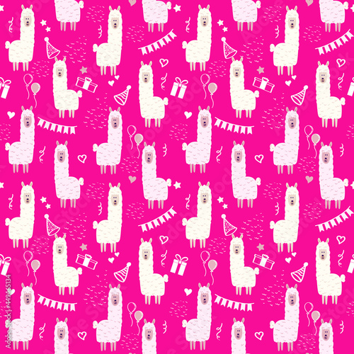 seamless background with lama