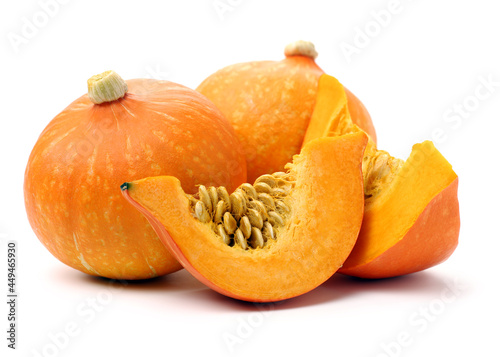 Orange pumpkin on white background 