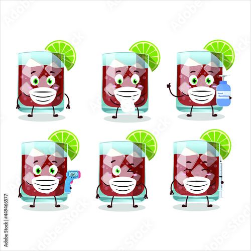A picture of sazerac cartoon design style keep staying healthy during a pandemic. Vector illustration