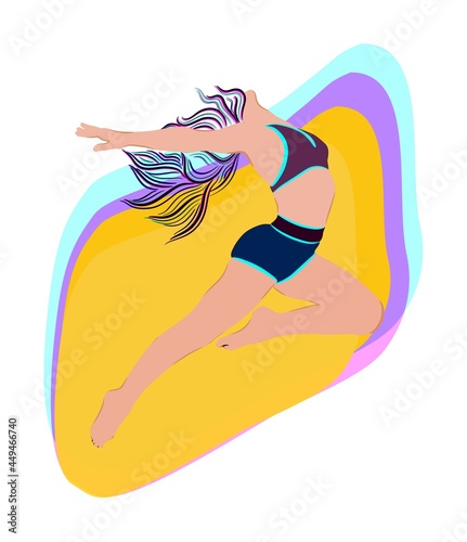 dancing girl illustration for logo and background 