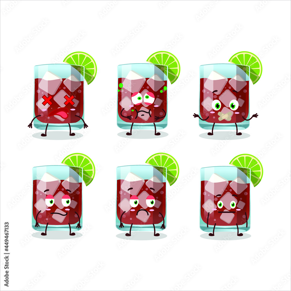 Obraz premium Sazerac cartoon in character with nope expression. Vector illustration