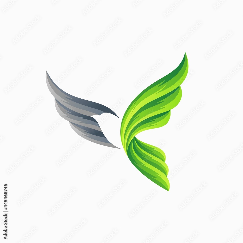 Bird logo with leaf element