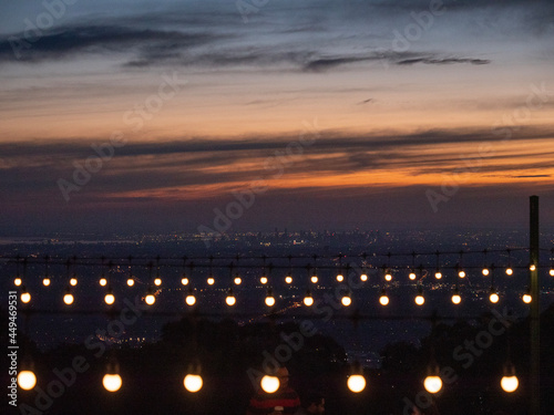 sunset over the city