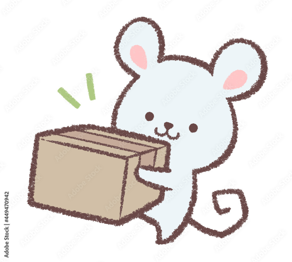 ネズミとダンボール箱 ネズミとダンボール箱