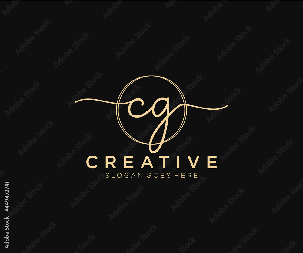 initial CG Feminine logo beauty monogram and elegant logo design ...