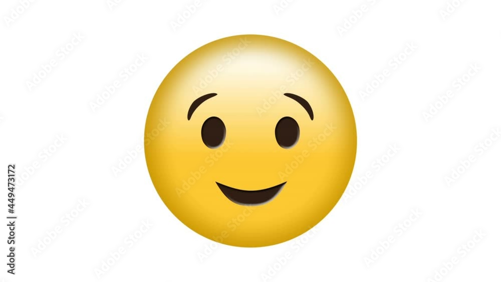 Digital animation of abstract purple shapes over winking face emoji against white background