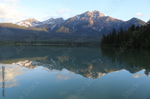 Amazing Pyramid Lake in Jasper National Park in British Columbia, Canada. Wonderful Landscape and epic nature in the middle of a beautiful country. In the heart of the Rocky Mountains. © Philip