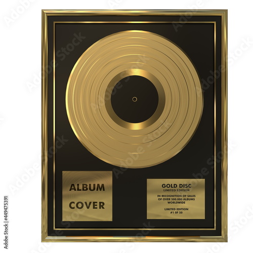 Gold gramma disc limited edition 3d render photo