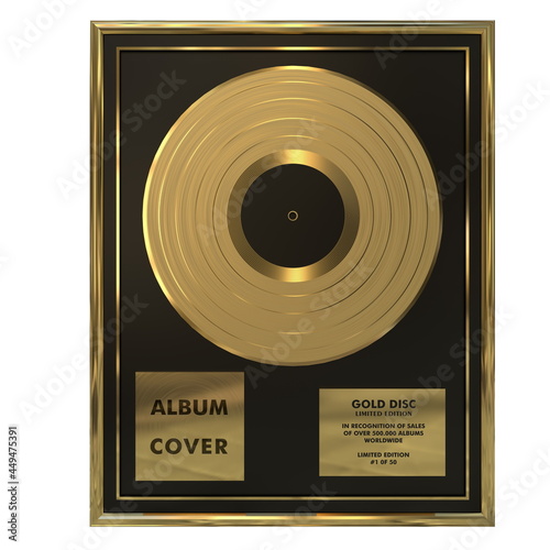 Foto Gold gramma disc limited edition 3d render