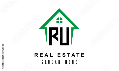 RU real estate logo vector