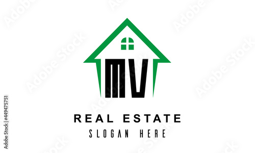 MV real estate logo vector