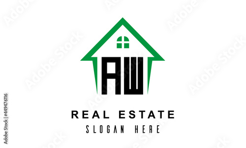 AW real estate logo vector