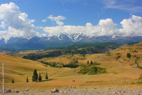 snowy peaks of the North Chuisky ridge in Gorny Altai photo