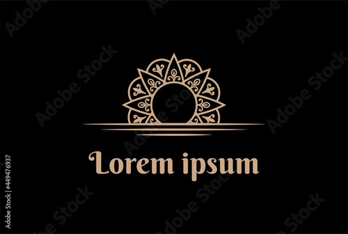 Beauty Sunset Sunrise Mandala Flower Logo Design