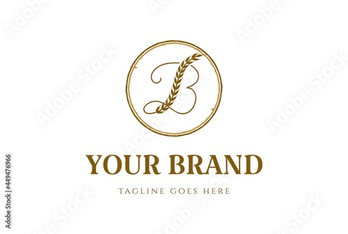 Rustic Retro Vintage Letter B for Bagels Logo Design