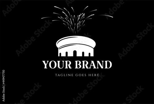 Vintage Retro Simple Minimalist Stadium Arena for Sport Club Logo Design Vector