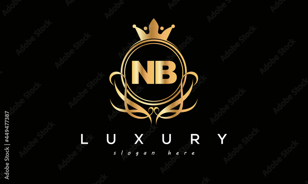 NB royal premium luxury logo with crown NB royal premium luxury logo with crown