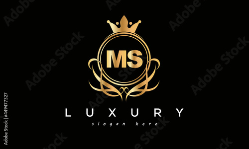 MS royal premium luxury logo with crown 