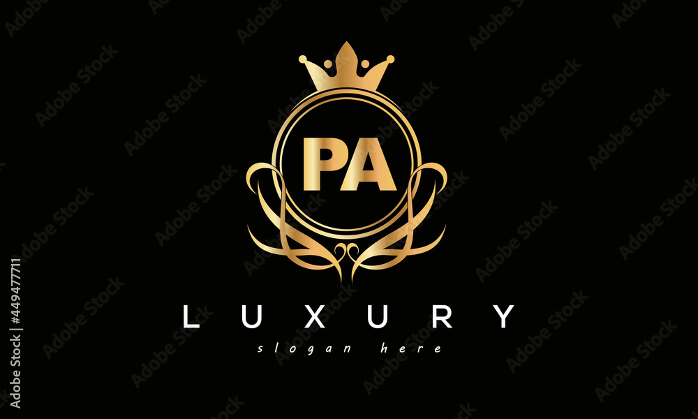 PA royal premium luxury logo with crown PA royal premium luxury logo with crown