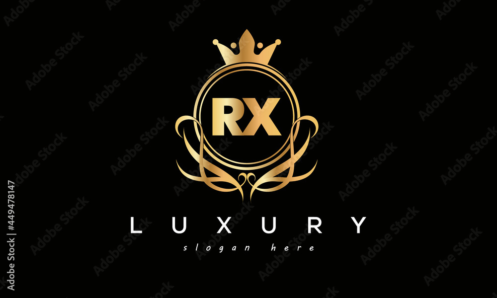 RX royal premium luxury logo with crown RX royal premium luxury logo with crown