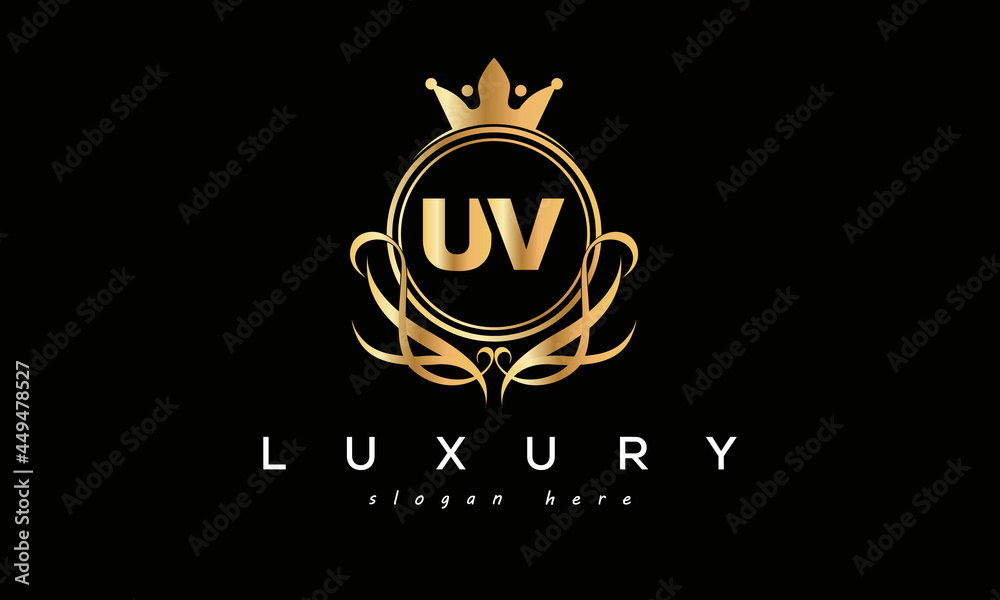 UV royal premium luxury logo with crown UV royal premium luxury logo with crown
