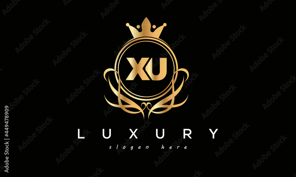 XU royal premium luxury logo with crown XU royal premium luxury logo with crown