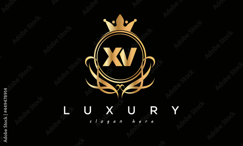 XV royal premium luxury logo with crown XV royal premium luxury logo with crown