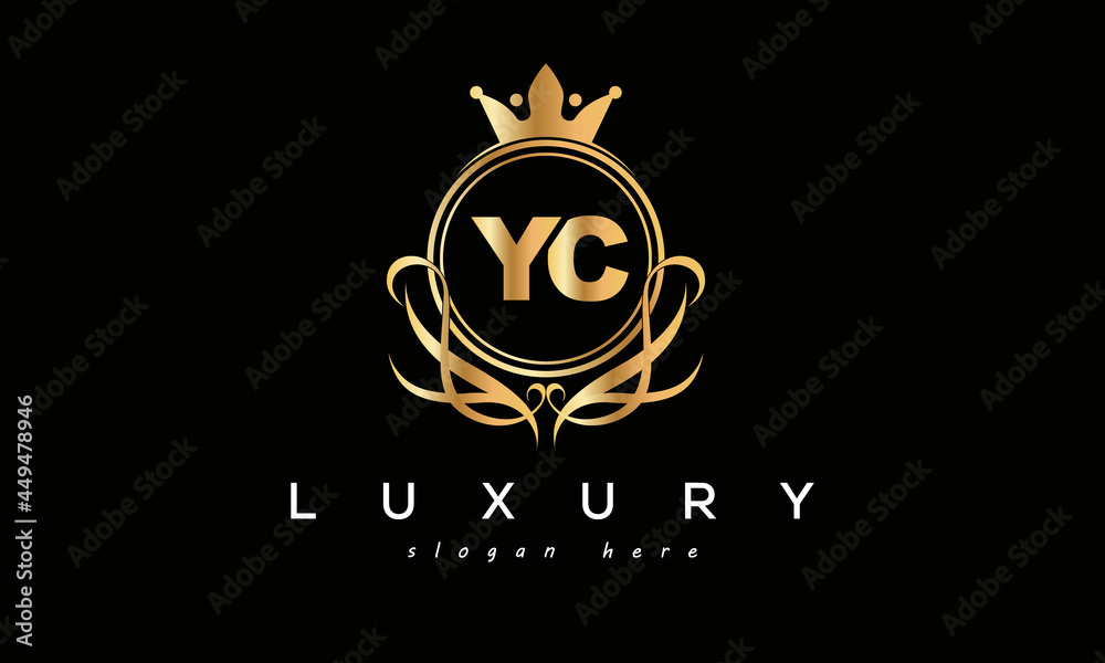 YC royal premium luxury logo with crown YC royal premium luxury logo with crown