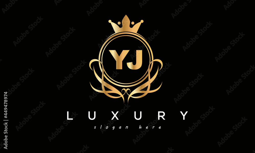 YJ royal premium luxury logo with crown YJ royal premium luxury logo with crown