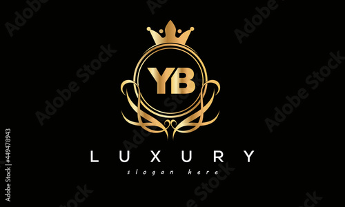 YB royal premium luxury logo with crown 