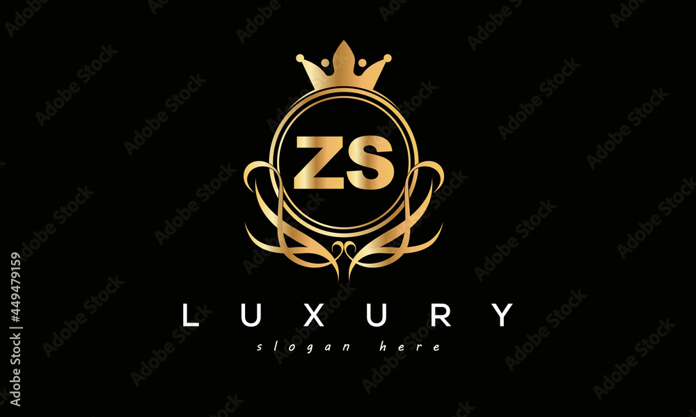 ZS royal premium luxury logo with crown ZS royal premium luxury logo with crown